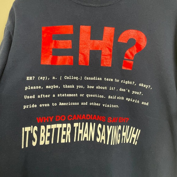 Canada Funny Canadian Pride Graphic Short Sleeve Crew Neck Tee Blue Red White L - Picture 2 of 5